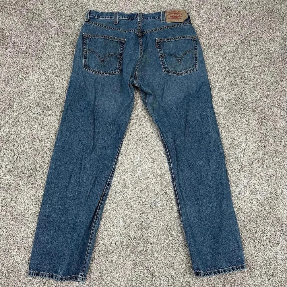 Levis 501 Men Jean 38x32 (36x31) Blue Straight Y2K Vtg Button Fly Denim Original